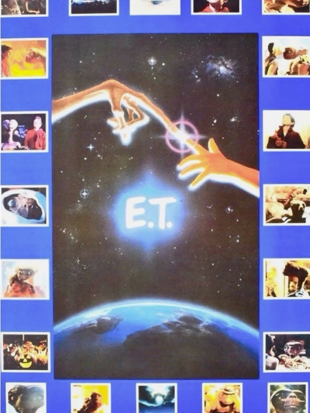 E.T. Movie 1982 Poster Wall Art - Iconic Blue & Black Space Design
